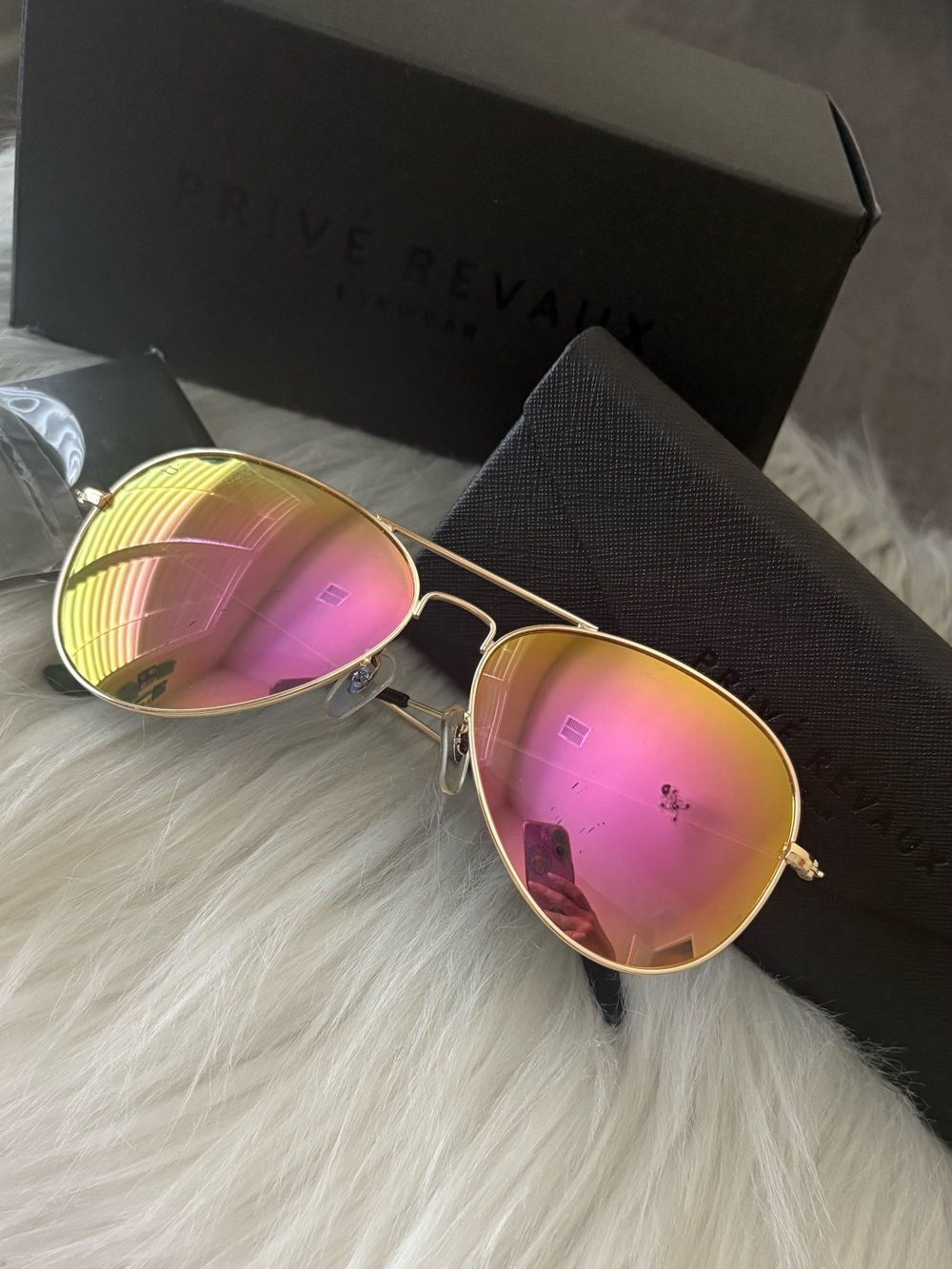 Prive Revaux “The Commando” Aviator Sunglasses - Sunset Pink - SCRATCHED